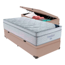 Ver imagem 1 de Cama Box Baú Solteiro Bege e Colchão Freedom Molas Ensacadas Ortobom