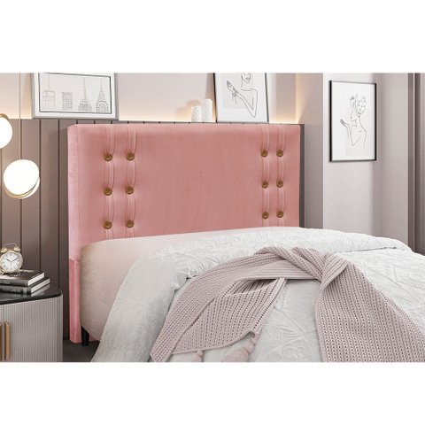 Cabeceira Cama Box Solteiro 90 Cm Gênova Veludo S04 - D'Rossi