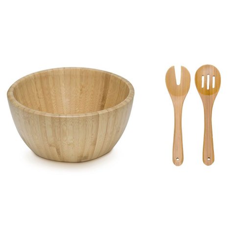 Saladeira de Bambu Mod 19 Cm Pegadores Separados - Ecologica Mimo