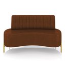 Ver imagem 5 de Sofá 2 Lugares Living 160cm Pé Ferro Dourado Maraú Sint Pu Marrom K01 - D'Rossi