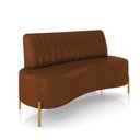 Ver imagem 1 de Sofá 2 Lugares Living 160cm Pé Ferro Dourado Maraú Sint Pu Marrom K01 - D'Rossi