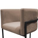 Ver imagem 4 de Kit 2 Poltronas Reforçadas Decorativa Sala Carla Base Ferro Preta Suede Capuccino