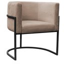 Ver imagem 3 de Kit 2 Poltronas Reforçadas Decorativa Sala Carla Base Ferro Preta Suede Capuccino