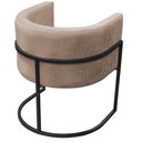 Ver imagem 5 de Kit 2 Poltronas Reforçadas Decorativa Sala Carla Base Ferro Preta Suede Capuccino