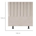 Ver imagem 3 de Cabeceira Estofaa Cama Casal 140cm Lídia Suede e Frame Bege