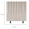 Cabeceira Estofaa Cama Casal 140cm Lídia Suede e Frame Bege - 3