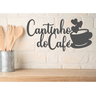 Cantinho do Cafe - Xícara - Decorativo - MDF - Preto - Escrita Placa Aplique - 58x30cm - 3