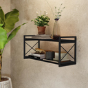 Ver imagem 1 de Prateleira de Parede Suspensa Nicho Estilo Industrial com 2 Prateleiras Moderno