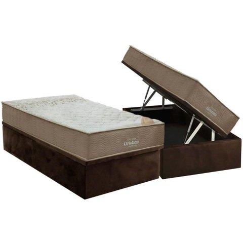Cama Box Baú Crc Solt +Colchão D33 Viscomemory Ortobom 88