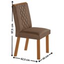 Ver imagem 3 de Conjunto Mesa de Jantar 90cm com 4 Cadeiras Estofadas Multimóveis Crrft-CON050 Madeirado/Off White/