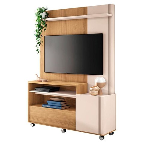 Estante Home Theater Timber Freijó Off White – HB Móveis