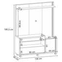 Ver imagem 2 de Estante Home Theater Timber Freijó Off White – HB Móveis
