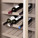 Ver imagem 3 de Adega para Vinho com 2 Portas de Vidro Fumê e Pés Luiz Xv - Amêndoa com Tampo e Base Imbuia Glazer