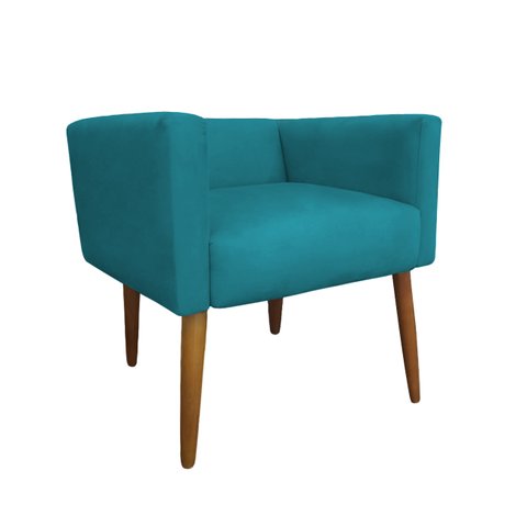 Banco Decorativo Nina Suede Azul Turquesa - Dominic Decor