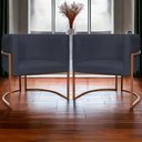 Ver mais imagens de Kit 2 Poltronas para Sala de Recepção Luna Suede Cores Base de Ferro Bronze - Preto, Suede