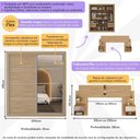 Ver imagem 3 de Guarda-roupas Casal e Cabeceira com 2 Mesas de Cabeceira e Espelhos Multimóveis Mp4328