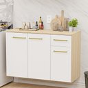 Ver imagem 7 de Balcão Auxiliar Modulado Bancada Cozinha Compacta Bege/Dubai/Branco