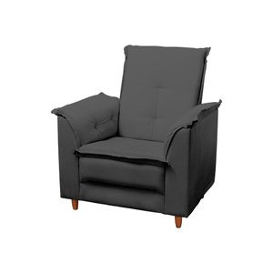 Poltrona Decorativa Luna D26 Recepção Clínica Barbearia Tana Decor Newbelle Decor Cinza Suede