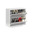 Ver imagem 4 de Sapateira Banco Organizadora 2 Portas Basculantes Hall de Entrada Closet Mel - Branco