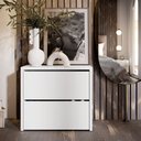 Ver imagem 3 de Sapateira Banco Organizadora 2 Portas Basculantes Hall de Entrada Closet Mel - Branco