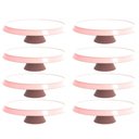 Ver imagem 1 de Kit 8 Bases Porta Bolos Rosa Himalaia 30cm com Pé Bubble Crippa Suporte Tortas Doces