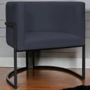 Ver imagem 2 de Poltrona Decorativa para Recepção Luna Suede Base de Ferro Preto