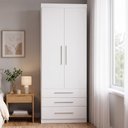 Ver imagem 1 de Guarda Roupa Modulado 90cm 2 Portas 4 Gavetas Taiga Branco L01 - Mpozenato
