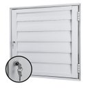 Ver imagem 1 de Porta Alçapão Alumínio Branco | Venezianas Ventiladas | Linha Fortline | Atlântica A=0,60m x L=0,60m