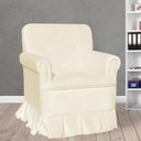 Ver imagem 2 de Poltrona Amamentação com Puff Laura Suede Marfim - Lm Decor