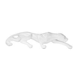 Escultura Decorativa Pantera Ataque em Cerâmica Branco 16x72x10 cm - D'Rossi - 3