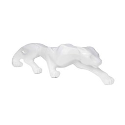 Escultura Decorativa Pantera Ataque em Cerâmica Branco 16x72x10 cm - D'Rossi - 1