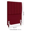 Ver imagem 3 de Cabeceira Solteiro 90 Cm com Frame Carla Suede Vinho Artte