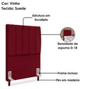 Ver imagem 4 de Cabeceira Solteiro 90 Cm com Frame Carla Suede Vinho Artte