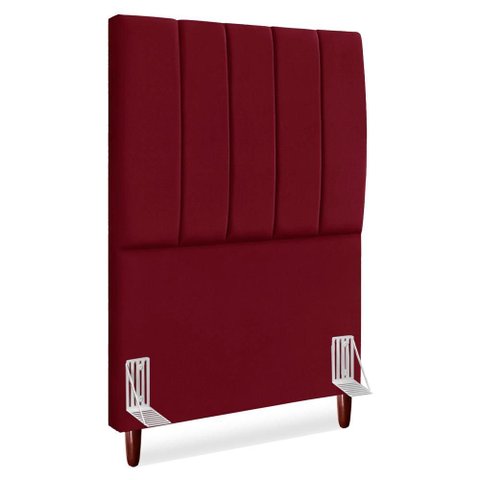 Cabeceira Solteiro 90 Cm com Frame Carla Suede Vinho Artte