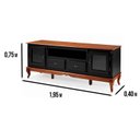 Ver imagem 2 de Rack para TV até 75 Polegadas 195cm 2 Portas Vidro 2 Gavetas Prateleira Interna Pés Luis Xv