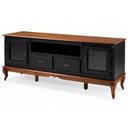 Ver imagem 3 de Rack para TV até 75 Polegadas 195cm 2 Portas Vidro 2 Gavetas Prateleira Interna Pés Luis Xv