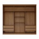 Ver imagem 5 de Guarda-Roupa Casal Genebra 6 Portas 4 Gavetas Ripado Jatoba/Grafite - Panorama Móveis