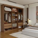 Ver imagem 4 de Guarda-Roupa Casal Genebra 6 Portas 4 Gavetas Ripado Jatoba/Grafite - Panorama Móveis