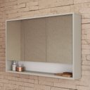 Ver imagem 1 de Armário Espelheira de Banheiro 90cm com 3 Portas e 1 Nicho Bari