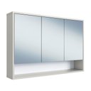 Ver imagem 3 de Armário Espelheira de Banheiro 90cm com 3 Portas e 1 Nicho Bari Bege/Arenas