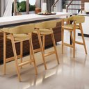 Ver imagem 2 de Kit 05 Banquetas Alta Bar Cozinha Sala de Jantar Bar Nadja L02 Couríssimo Fendi - Lyam Decor