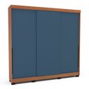 Ver imagem 2 de Guarda-Roupa 3 Portas de Correr Madrid Azul/Freijó