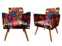 Ver imagem 1 de Kit 2 Poltronas Decorativa Bia Suede Romero Brito Pés Madeira Ms Decor
