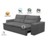 Sofá Retrátil e Reclinável 3 Lugares com Molas 1,80m Elisa Suede Cinza Rover & Beato - 2