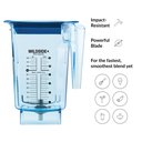 Ver imagem 5 de Jarra Blendtec Wildside+ 2,6l de Grau Comercial para Liquidificadores (azul)