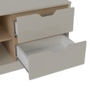 Ver imagem 7 de Rack Michigan Off White/carvalho para Tv até 60 Polegadas 04 Portas 02 Gavetas e Pés de Madeira - Ar