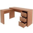 Ver imagem 3 de Mesa de Canto para Escritório em L Angular com 3 Gavetas Amêndoa