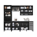 Ver imagem 2 de Cozinha Modulada Completa 5 Peças 270cm 12 Portas 2 Gavetas com Tampo Mônaco Cinza Chumbo/Titânio
