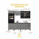 Ver imagem 5 de Cozinha Modulada Completa 5 Peças 270cm 12 Portas 2 Gavetas com Tampo Mônaco Cinza Chumbo/Titânio
