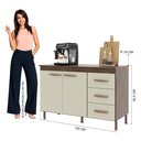 Ver imagem 4 de Balcão Modulado para Cozinha com Tampo Fidelitá Lisboa 120cm 2 Portas 3 Gavetas Noce/Off-White